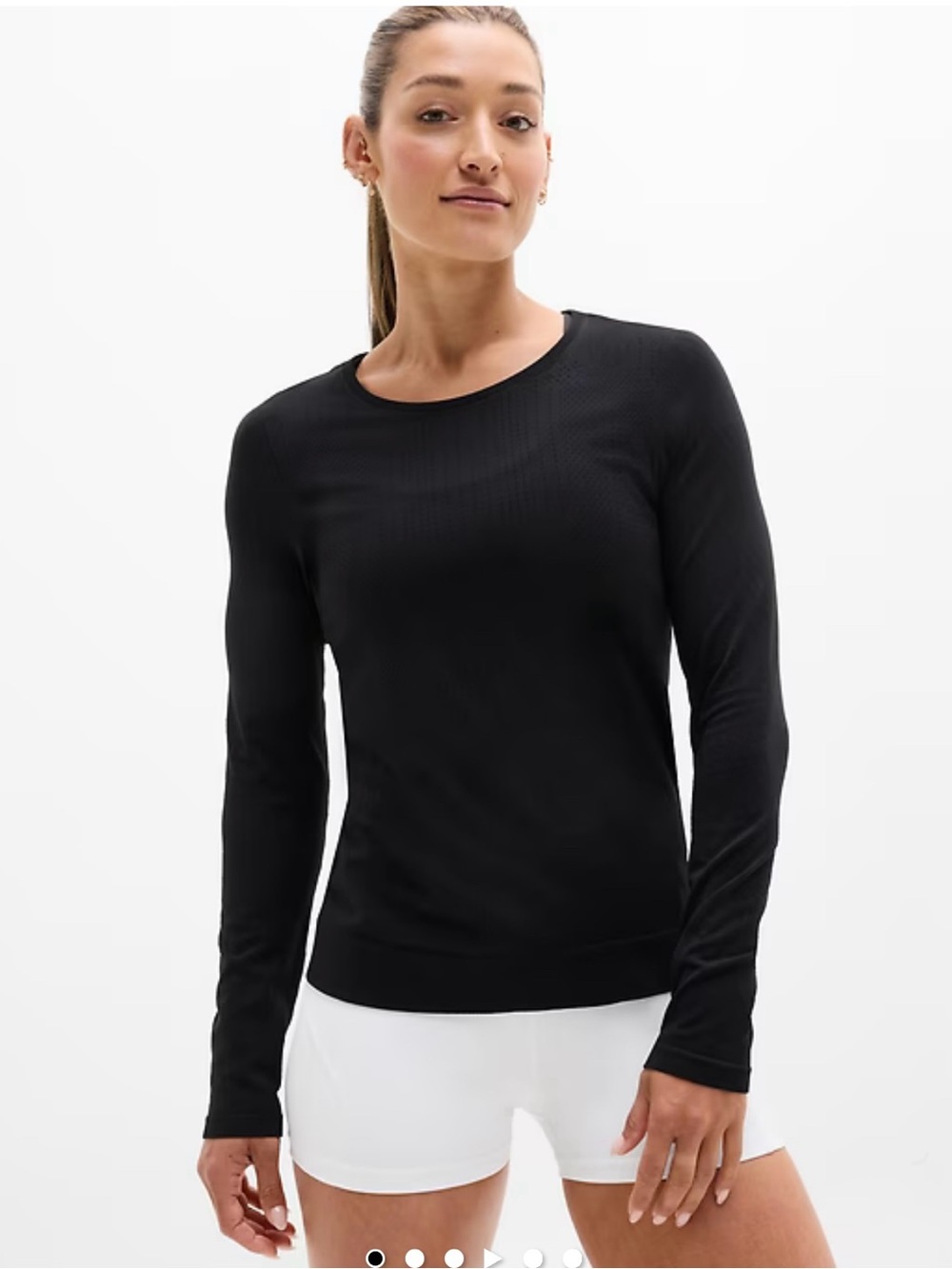 Athleta Women’s Black Long-Sleeve Crew Neck Top